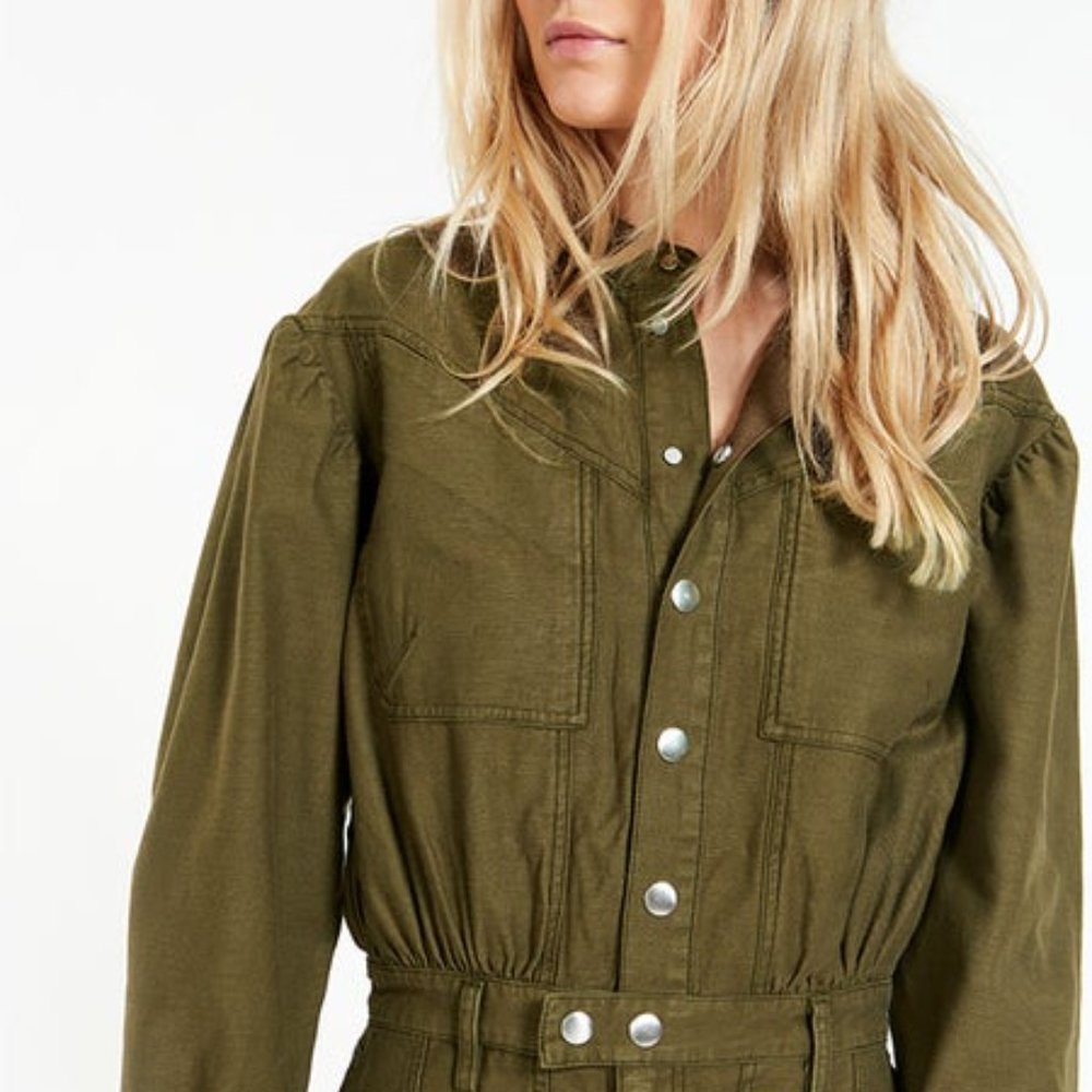 FRAME Moto Zip Snap Front Dress - Picture 11 of 11